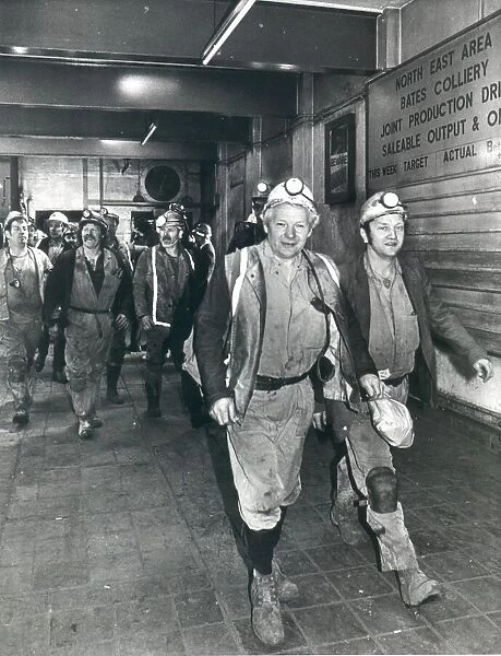 Miners leave the pit as the final underground shift leaves Bates Colliery, Blyth