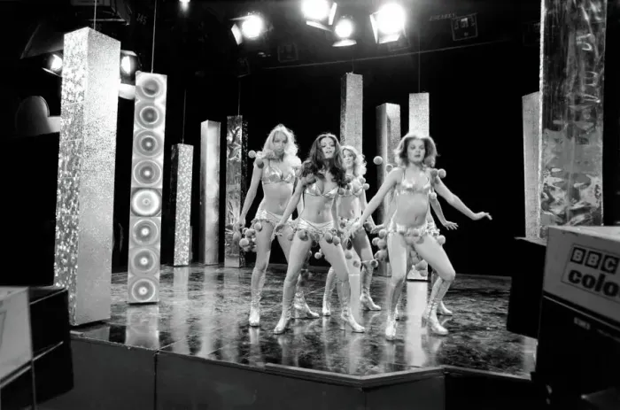 Framed Print : BBC Studios Print: Pans People Dance Routine, April 1975 Framed Print : BBC Studios Print: Pans People Dance Routine, April 1975