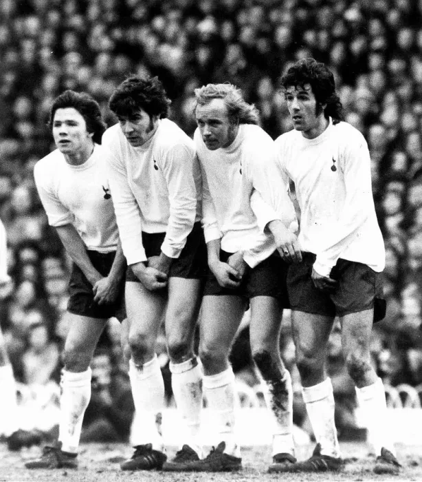 Framed Print : Tottenham Hotspur Players in Defensive Formation Print Framed Print : Tottenham Hotspur Players in Defensive Formation Print