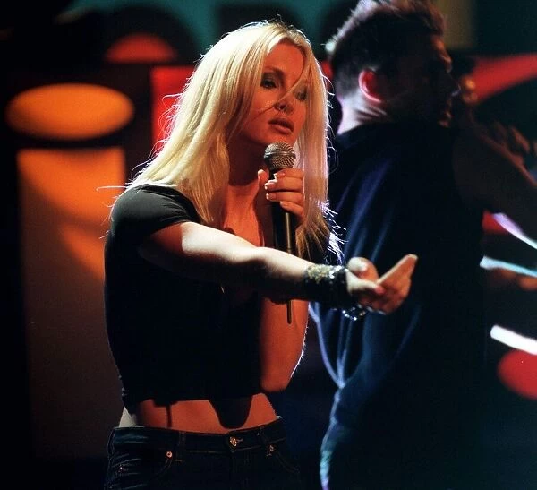 Model and singer Caprice August 1999 at rehearsals for Top of the Pops at the Club