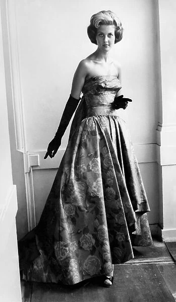 Model wearing a ball gown for a fashion parade which will be held at the Hyde Park Hotel