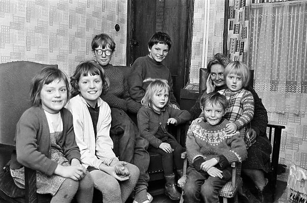 Mrs Parton and family in Small Heath. 25th November 1969