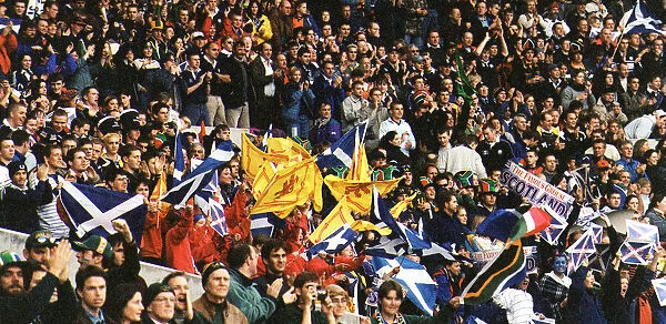 Murrayfield crowd of fans and supporters at the Scotland vs South Africa World cup rugby