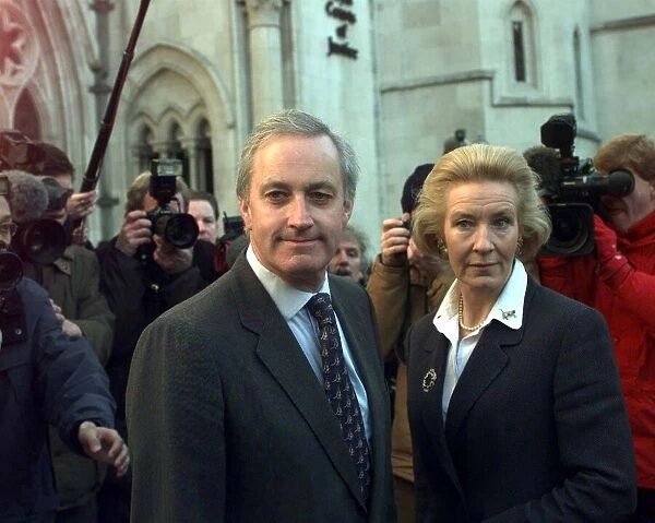 Neil Hamilton and wife Christine arrive at High Court November 1999 libel case Mohamed Al