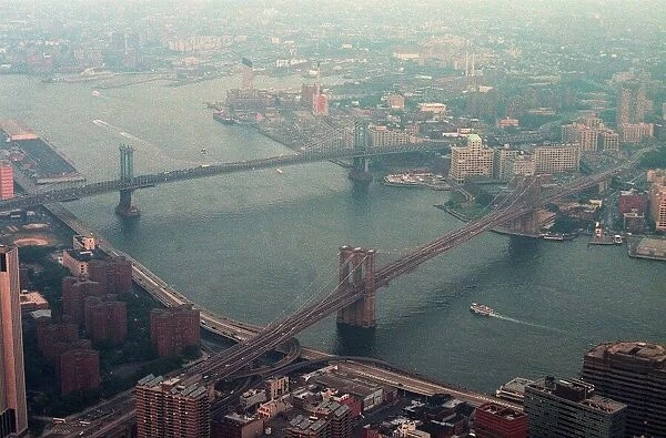 New York aerial view of the Brooklyn bridge August 1999 TOTW 3025