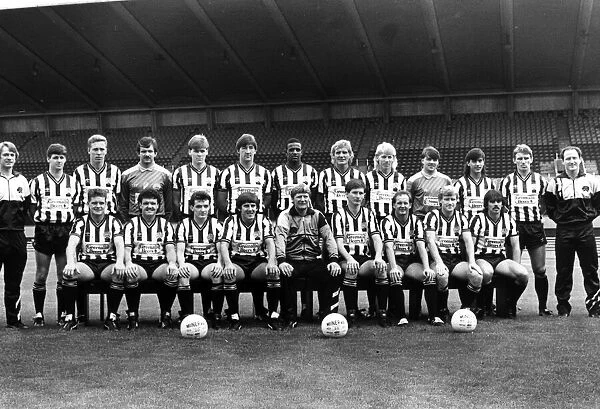 Newcastle United team 1986  /  87 unveiled. Back row, left to right: Coach Colin Suggett