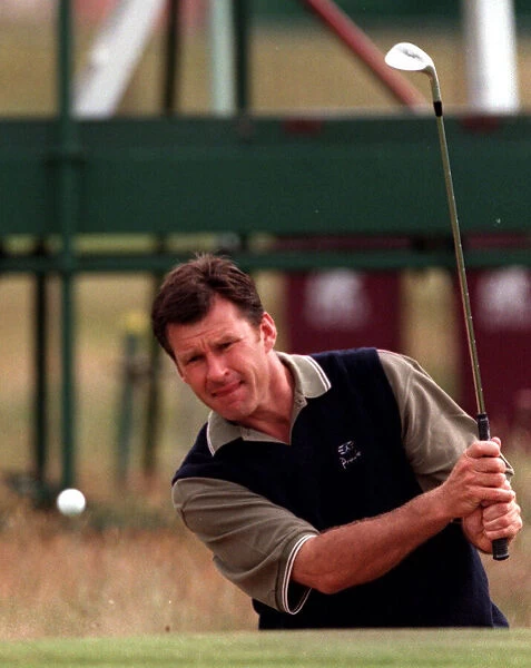 Nick Faldo British golfer July 1997 practises at Troon