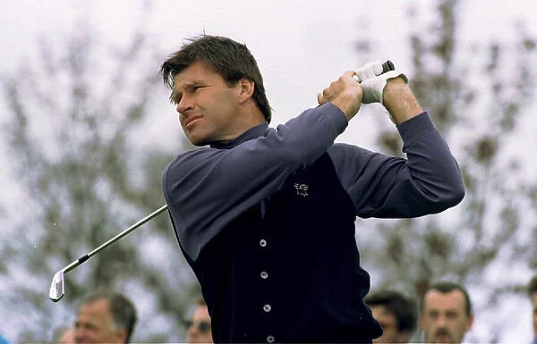 Nick Faldo Golf drives off the second tee during the Pro Am at The Oxfordshire Golf