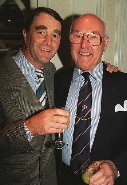 Nigel Mansell Motoracing Driver with Murray Walker TV Commentator at the Variety Club