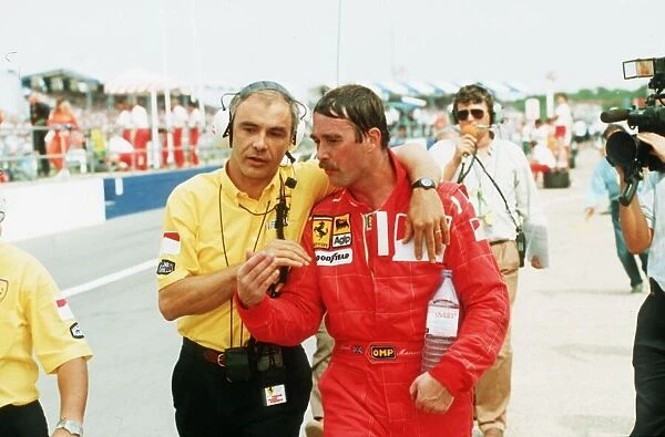 Nigel Mansell racing driver at teh british Grand Prix. 15th July 1990