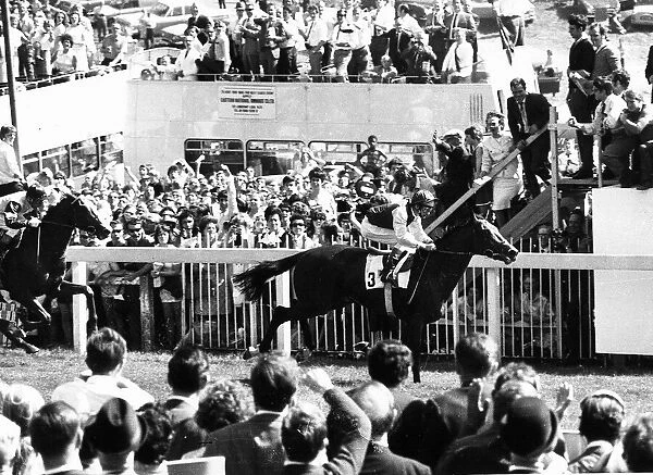 Nijinsky and jockey Lester Piggott wins Derby at Epsom - June 1970