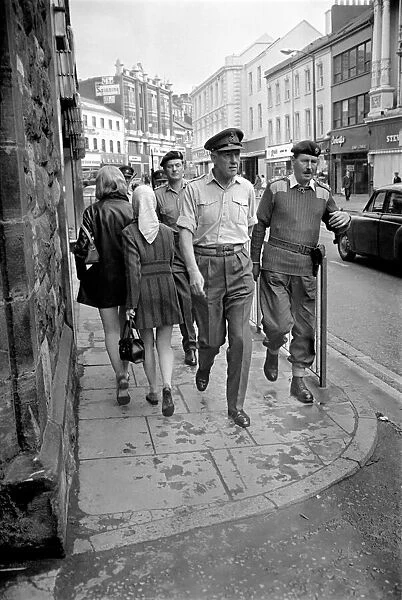 Northern Ireland August 1969. Chief of staff General Sir Geoffrey Baker seen here touring