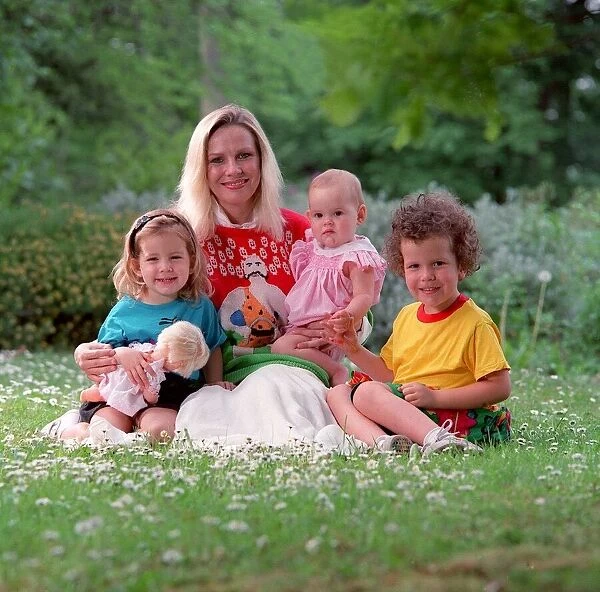 Pamela Stephenson May 1989, actress, comedian and mother, pictured with children