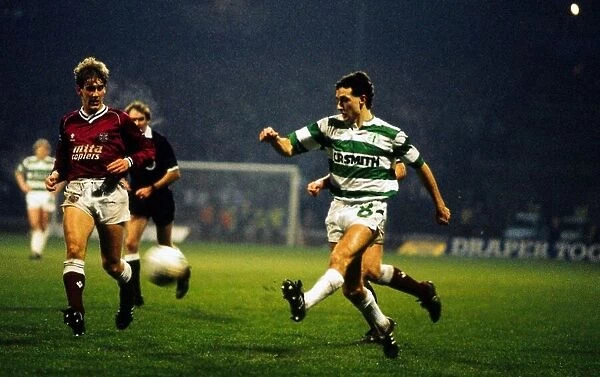Paul McStay hits shot for Celtic December 1987