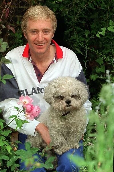 Paul O Grady August 1998 Comedian also known as Lily Savage - with pet dog