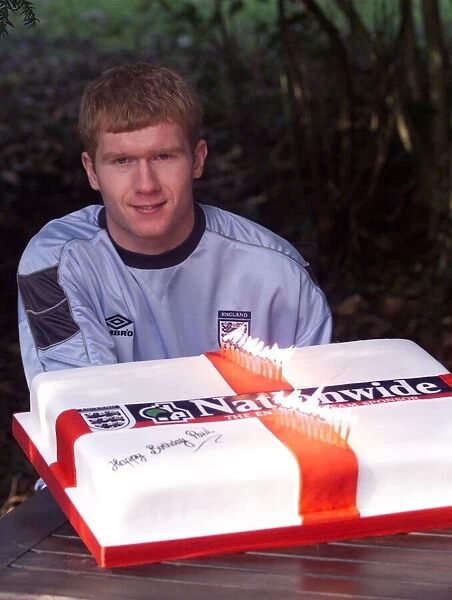 Paul Scholes England and Manchester United player celebrates his 25th Birthday with a