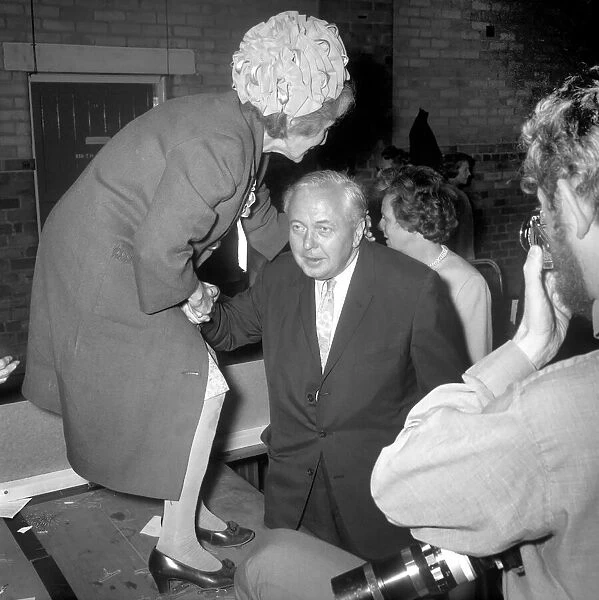 Politics: Mr. and Mrs. Wilson at Polling Station. June 1970 70-05811-001