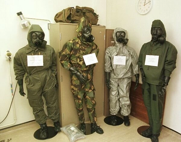 Porton Down September 1999 protective clothing suits that have been tested by Porton Man