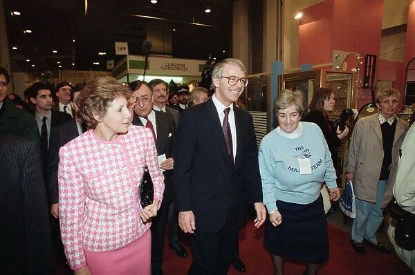 Prime Minister John Major and his wife Norma at the Ideal Home Exhibition, Earls Court