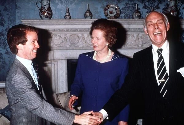 Prime Minister Margaret Thatcher meets Colin Moynihan MP Sports Minister at a Downing