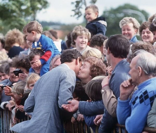 Prince Charles in Easterhouse Scotland meeting locals 1987 kissing