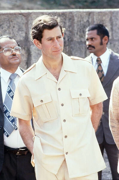 Prince Charles pictured during his tour of India. December 1980