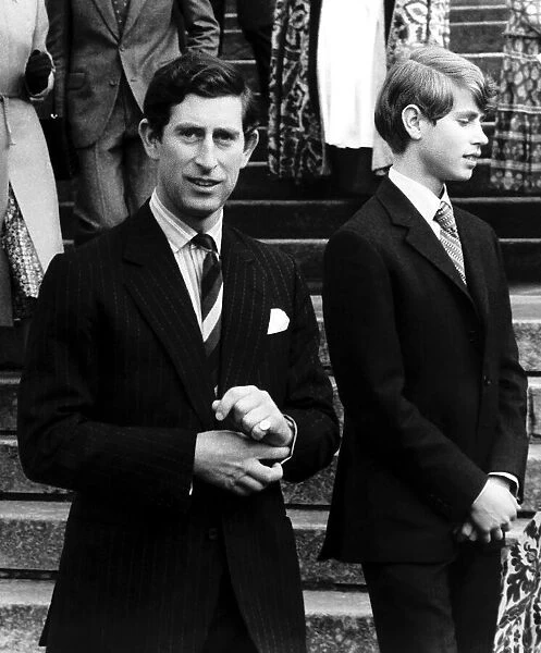 Prince Charles and Prince Edward leaving St. George