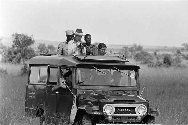 Prince Charles, Prince of Wales and Princess Anne visit the Masai Mara game reserve