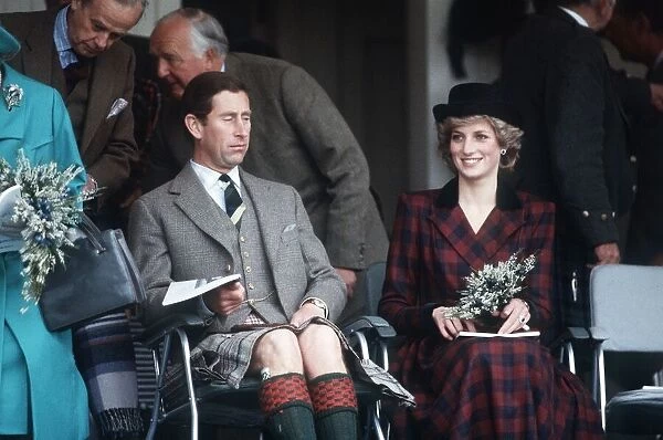 Prince Charles and Princess Diana at the annual the Braemar Highland Games near Balmoral