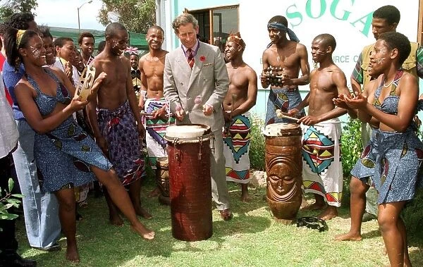Prince Charles in South Africa Visiting Cape Town in November 1997 Having a go at some