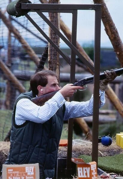 Prince Edward shooting a shotgun June 1988