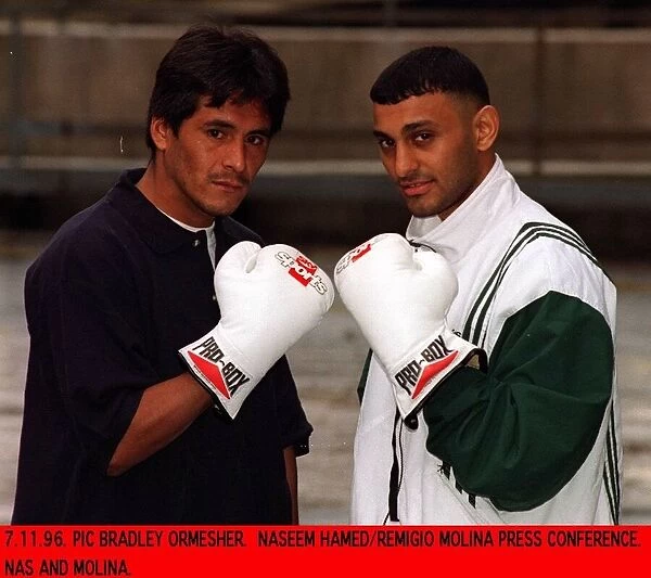 Prince Naseem Hamed And Remigio Molina At Press Conference Before Fight