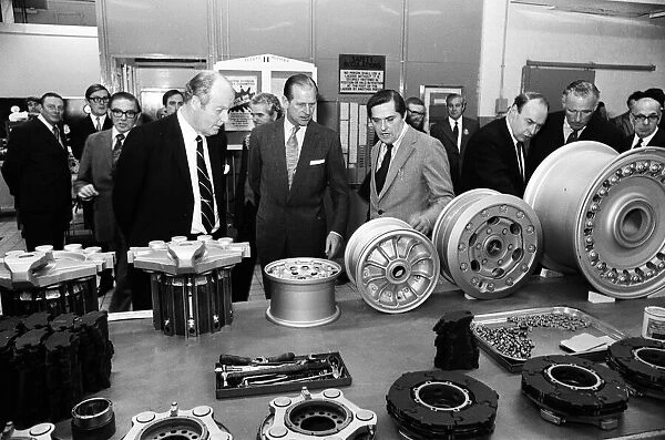 Prince Philip, Duke of Edinburgh visits the Dunlop Engineering Aviation Division works in
