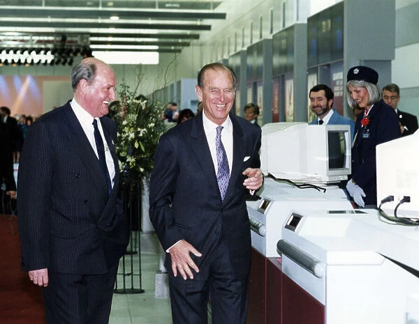 Prince Philip, Duke of Edinburgh visits opens Terminal 2, Manchester Airport