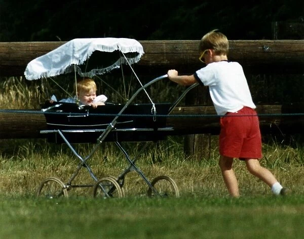 Prince William Collection 1989 Princess Beatrice in pram being pushed by her cousin