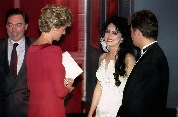 Princess Diana Meeting Singer Sarah Brightman and composer Andrew Lloyd Webber during her