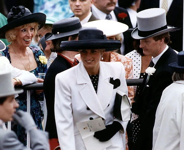 Princess Diana at Royal Ascot wearing a double breasted suit by Catherine Walker