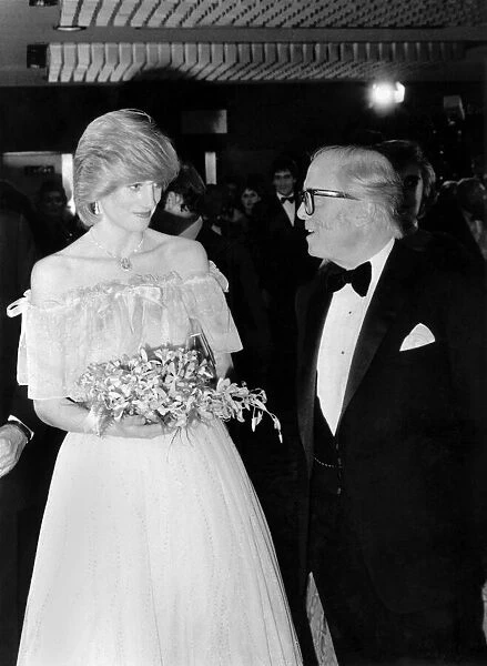 Princess Diana and Sir Richard Attenborough at the London Premiere of his Oscar winning