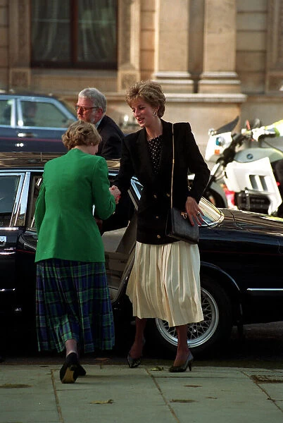 Princess Diana visits the Ministry of Health in Whitehall, London