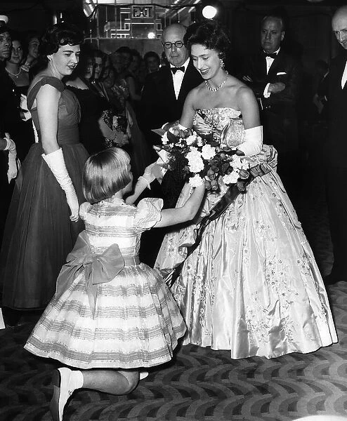 Princess Margaret May 1958 at the Odeon Theatre, London for the premiere of Sophia