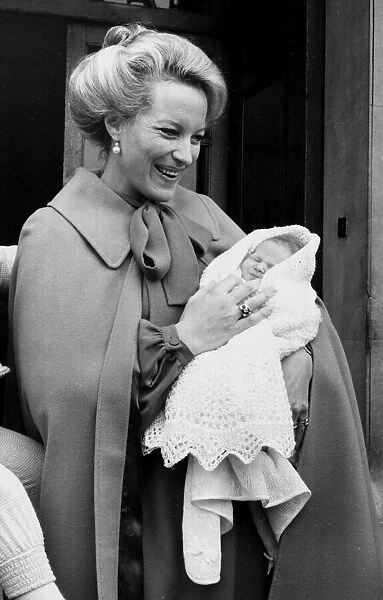 Princess Michael of Kent with her baby daughter Ella, leaving St