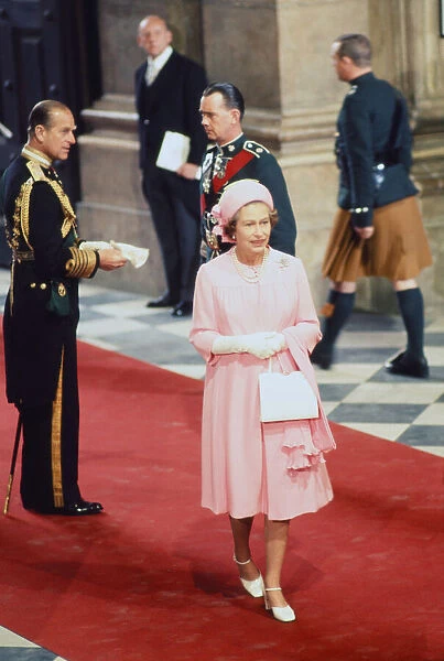 Queen Elizabeth II & Prince Philip arrive at St Pauls Cathedral, for Thanksgiving service