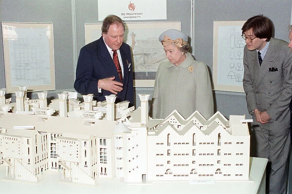Queen Elizabeth II visits De Montfort University, Leicester. 9th December 1993
