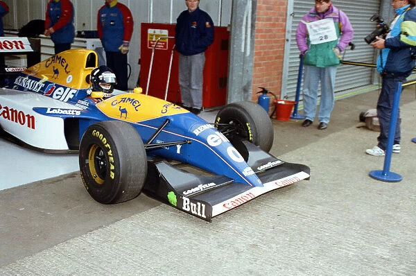 Racing at Silverstone. 3rd March 1993. Damon Hill in his Williams