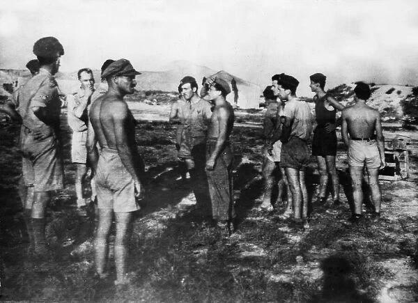 RAF Officers with Italian troops on the island of Kos, Greece after the occupation of
