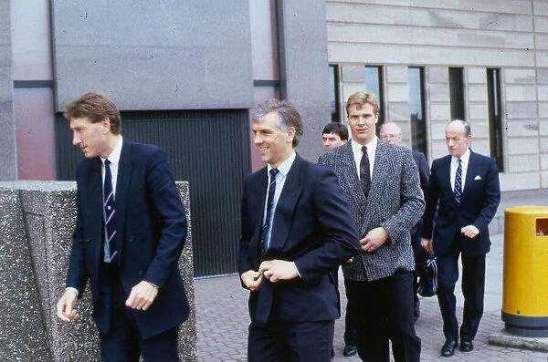Rangers players 1988 arriving at court Graham Roberts Terry Butcher Chris Woods breach of