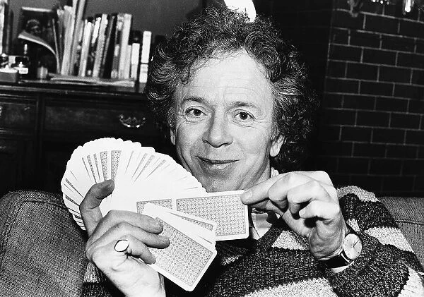 Ray Brooks April 1987 Actor at his home in Kew playing cards
