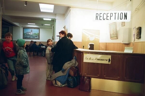 Reception area of Hotel in Hamburg, West Germany November 1989