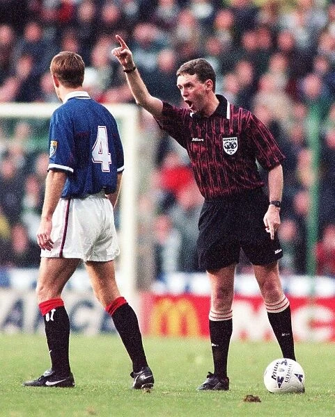 Ref Hugh Dallas during Celtic Rangers match January 1998