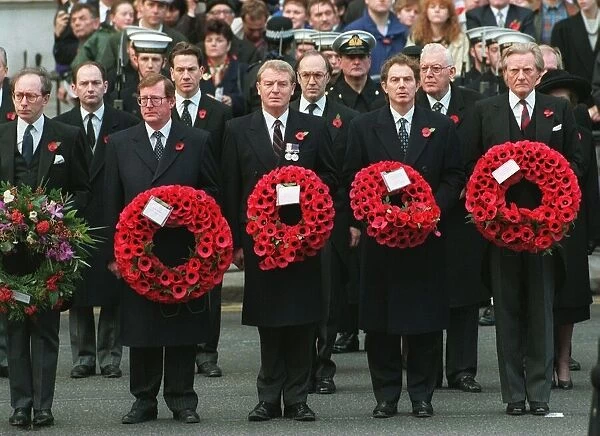 Remembrance Sunday Parade Cenotaph Whitehall London Front row left to right Malcom